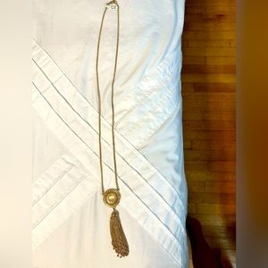 Francesca’s brand new gold tassel necklace